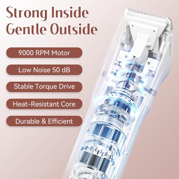 5-in-1 Bikini Trimmer for Women, IPX7 Waterproof Electric Razors Shaver, Cordless Body Hair Trimmer, Facial & Pubic Hair Removal, Ceramic Blade (White)