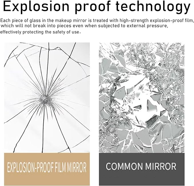 Desktop Vanity Makeup Mirror Portable Standing Mirror with Metal Stand 90°Adjustable Rectangular Desk Table Mirrors Good for Bedroom Living Room Shower Room Office