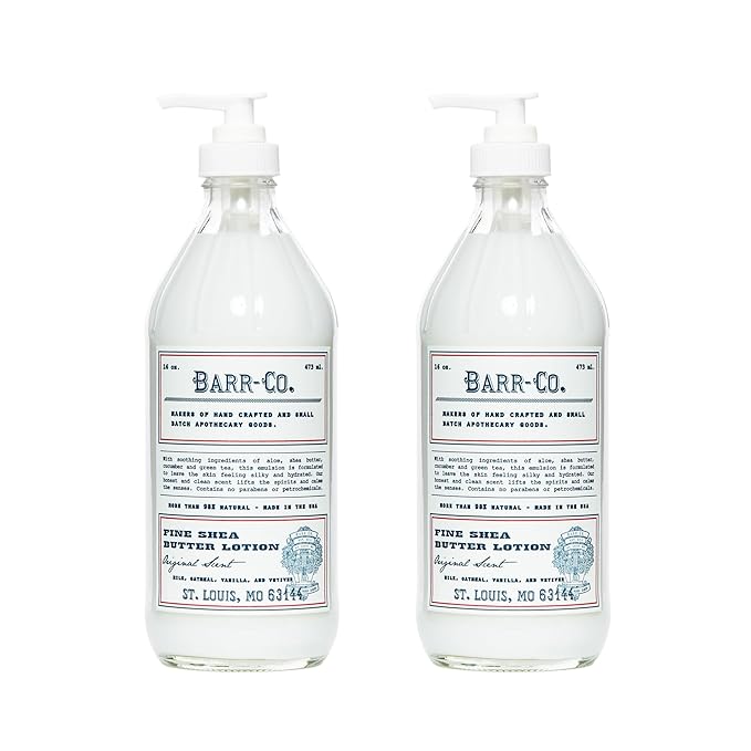 BARR-CO. Original Scent Shea Butter Lotion for Dry Skin Set, Tranquil Milky Scent with Oat, Vanilla & Vetiver, Shea Moisturizing Lotion for Sensitive Skin, 16 fl oz each (Pack of 2)