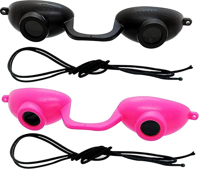 Super Sunnies Flex UV Eye Protection, FDA Compliant Tanning Bed Goggles, Red Light Therapy Glasses, 2 Pack
