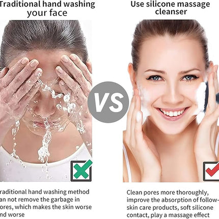 Face Scrubber Face Scrubber for Men Facial Cleansing Brush Silicone Face Wash Brush Manual Waterproof Cleansing Skin Care Face Brushes for and Exfoliating (Gray)