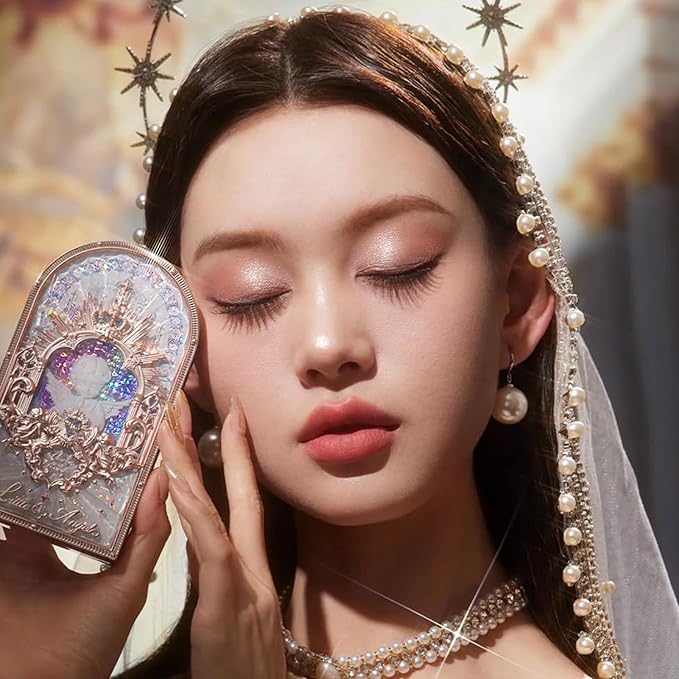 Flower Knows Little Angel 9-Color Eyeshadow Palette - 6 Matte+3 Shimmer Neutral Shades,Long-lasting,Easy-to-apply & Highly Pigmented Goth Eye Shadow(01 Edens Angel,0.37 Oz)