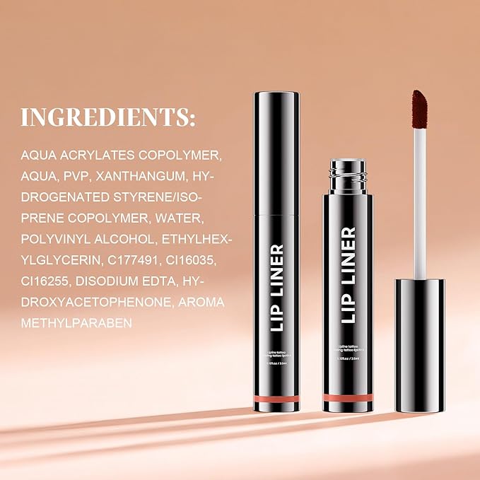 Lip Stain - Long Wear Tattoo Lip Liner, Waterproof & Transfer-proof Peel Off Lip Stain with Matte Finish, Lip Tint For All Skin Types, Great Gifts for Women (Rose)