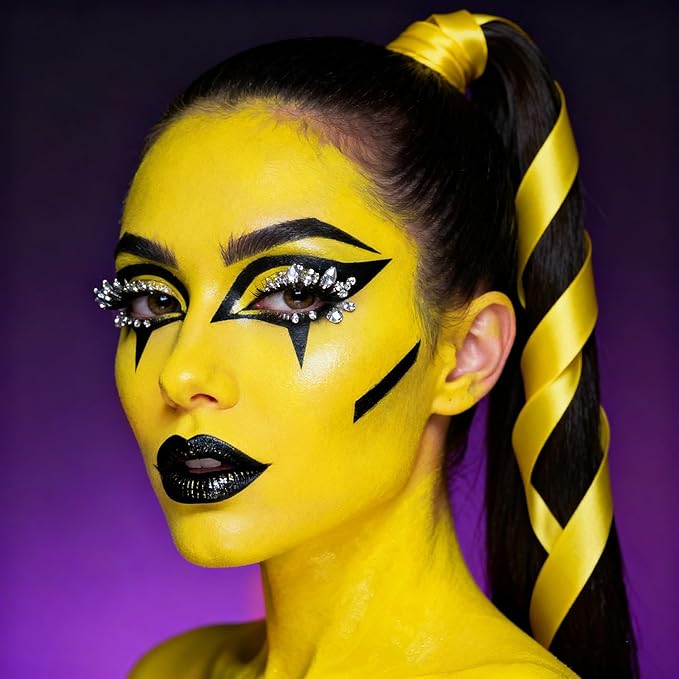 Go Ho Yellow Face Body Paint Stick,Washable Yellow Face Paint Stick,Non-toxic Full-coverage Cream Body Paint for Adults Children Halloween Cosplay SFX Makeup