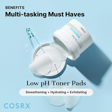 COSRX Moisture Up Pads 70 Sheets, BHA, Gentle Daily Exfoliant for Sensitive Skin, Preventing Breakouts, Moisturizing, Nourishing, Blemish Care, Korean Skin Care
