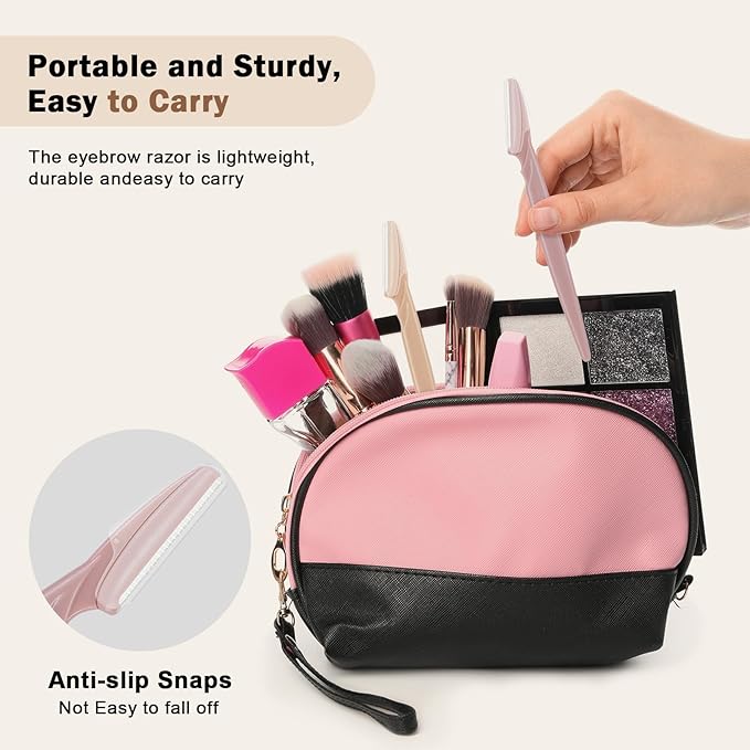 D 12 PCS Eyebrow Razor,Dermaplane Razor,Face Razors for Women,Dermaplaning Tool for Face,3 Colors Facial Hair Shavers with Precision Cover,Facial Hair Remover for Women,Eyebrow Trimmers for Men(Gray)