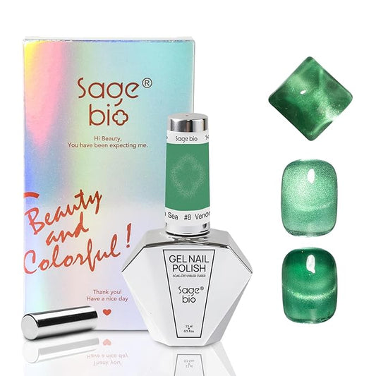 15ml Cat Eye Gel Nail Polish with Magnet Shimmer Glass Bead Effect 16