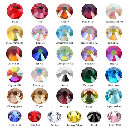 1440Pcs Transparent AB Crystal Rhinestones,Glass Flatback Rhinestones Gemstones Small for Nail Face Makeup Art Crafts Clothes Decoration -(SS6,2.0mm,Transparent AB)