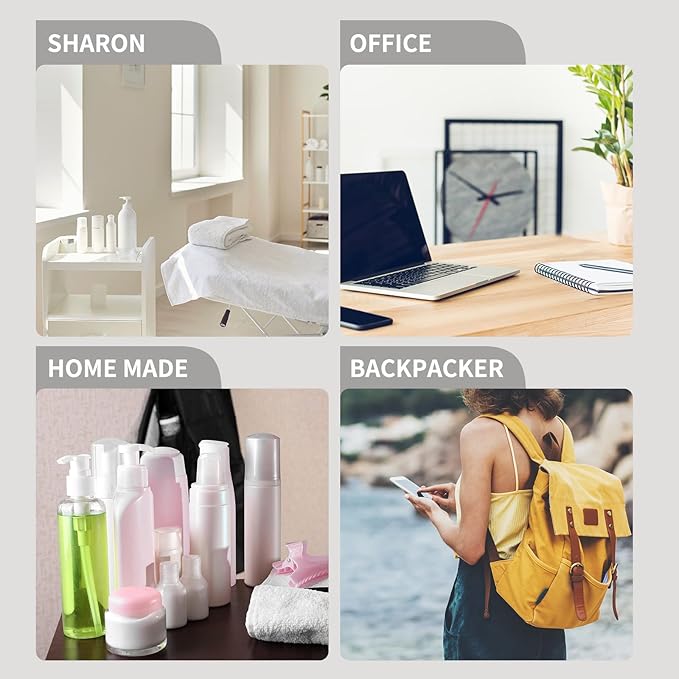 LISAPACK 8.3oz Travel Bottles with Flip Cap (4 Pcs) Empty Dispenser Container for Travel Size Cosmetics (250ml, Clear)