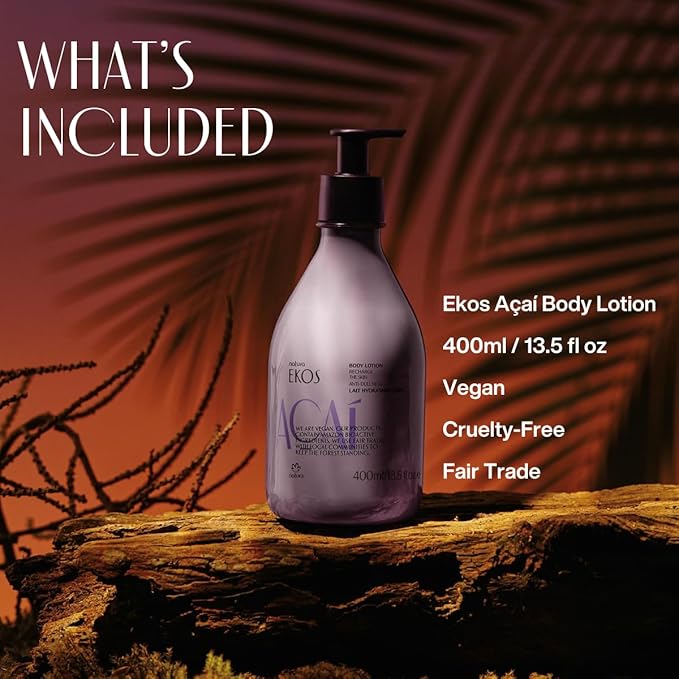 Natura - Ekos Açaí Revitalizing Bundle - Hand cream & Exfoliating Shower Gel & Body Lotion - Vegan Skin Care - Brazilian Beauty Secrets - Self Care & Body Care