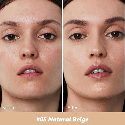 KYDA Mushroom Head Air Cushion BB Cream, Mushroom Foundation for Older Women, Lasting Moisturizing CC Cream Foundation for Mature Skin, Even Skin Tone Concealer Makeup, 0.705Oz, Natural Beige