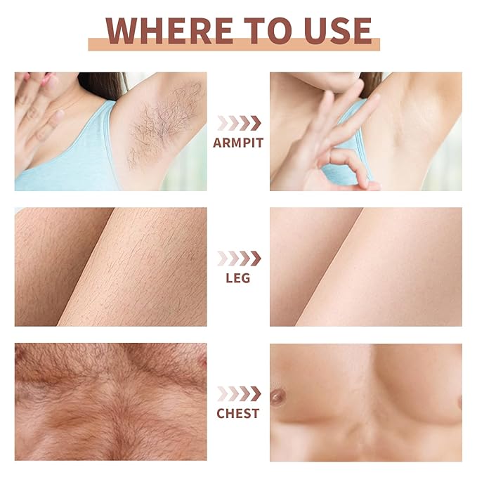 VGO Painless Bikini Gel Lotion for Unwanted Hair - All Skin Types, for Women & Men, 120ml * 2PCS