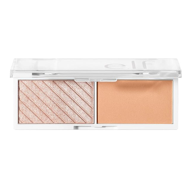 e.l.f. Cosmetics Bite-Size Face Duo, Highlighter, Bronzer & Blush Palette, Highly Pigmented, Cantaloupe, 0.049 Oz (1.4g), 0.049 ounces