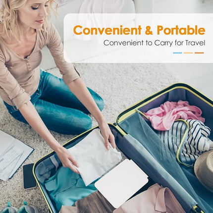 Rechargeable Travel Makeup Mirror 72 LED Lighted Compact Slim Vanity with Lights 3 Lighting Modes Dimmable Touch Screen (White),(DenCert)