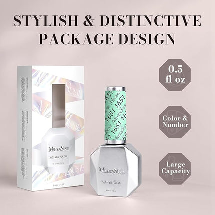 MelodySusie Mint Green Gel Nail Polish,0.5fl oz Nails Soak Off UV LED Bright Green Gel Polish Gift for Women Nail Art Manicure Salon DIY Nail Design Decoration at Home-1651