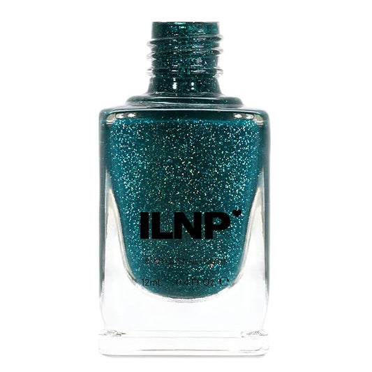 ILNP Cheers - Creamy Forest Blue-Green Holographic Nail Polish, Chip Resistant, 7-Free, Non-Toxic, Vegan, Cruelty Free, 12ml