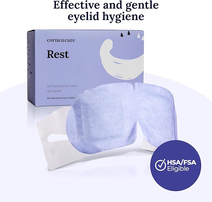 Rest: Self Heating Warm Compress for Dry Eyes | Heated Eye Mask for Fast Relief | No Microwave or Washcloth Needed | Travel Ready | 30 Count
