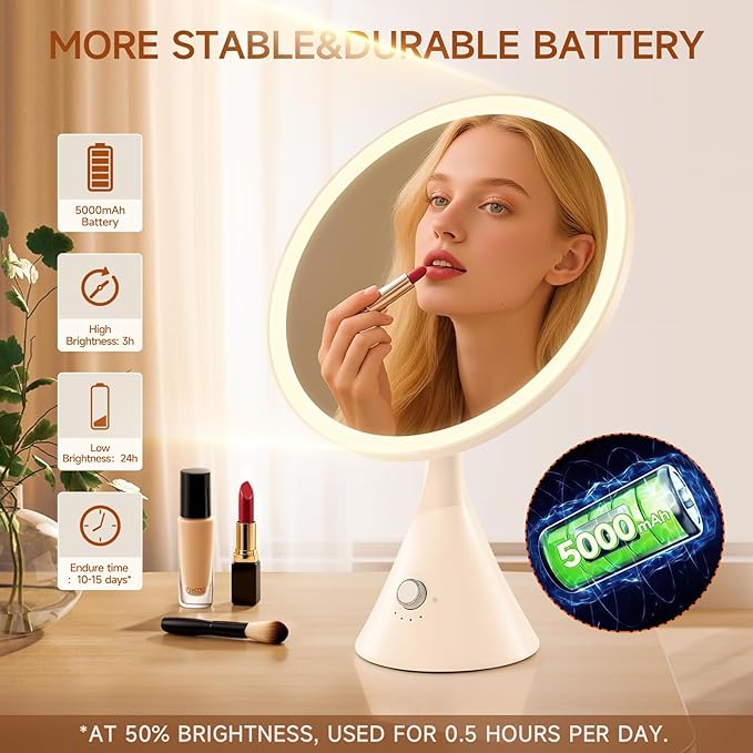 Lighted Makeup Mirror with Magnification Electric Plug in, 7X Magnifying Lighted Vanity Makeup Mirror with Led Lights