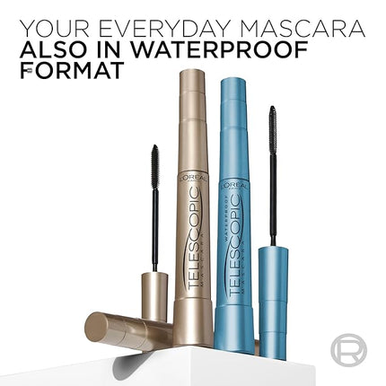 L’Oreal Paris Makeup Original Telescopic Mascara, Separating Mascara Volume and Length Formula, Washable, Black Brown, 0.27 Fl Oz., 1 Count