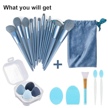 Makeup Brushes 22 Pcs Makeup Kit,Foundation Brush Eyeshadow Brush Make up Brushes Set (Blue, 22 Piece Set Large)