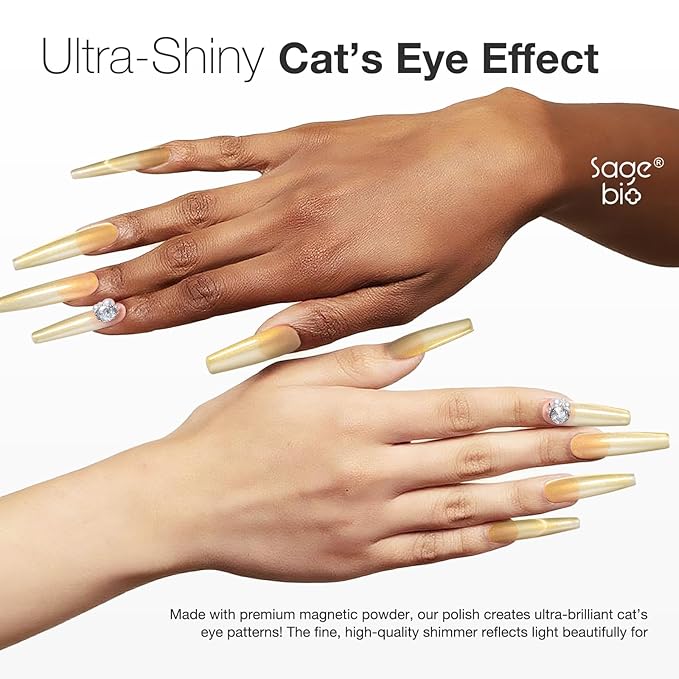 15ml Cat Eye Gel Nail Polish with Magnet Shimmer Glass Bead Effect 10