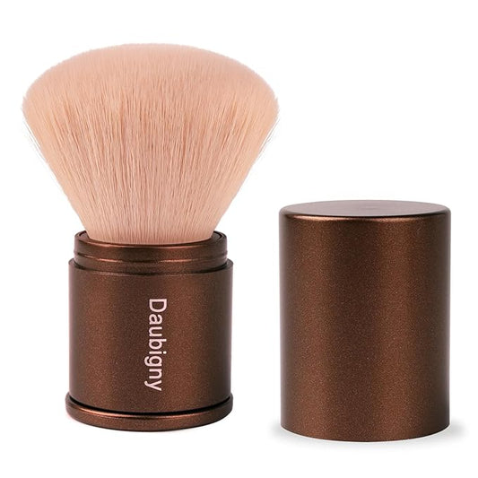 Retractable Kabuki Makeup Brush,Daubigny Powder Brushes Foundation Travel Foundation Brush for Blush Bronzer & Powder (Champagne)