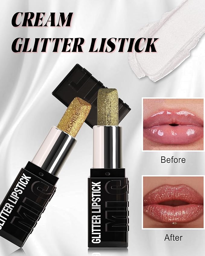 Diamond Glitter Matte Lipstick,Long Lasting Waterproof Metallic Sparkling High Pigment Non-Stick Cup Lip Stain Tint Lip Gloss, Full-Coverage Lipgloss,Halloween Lip Makeup Gift for Women Girl-01