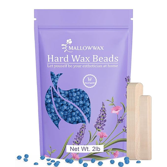 Hard Wax Beads, 2LB Blue Wax for Full-Body Hair, Strong Grip for Thick Hair Removal, Waxing for Legs, Arms, Chest & Back, No Strips Needed, Easy to Use at Home or Salon