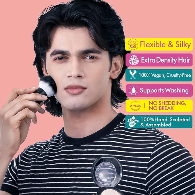 Bueart Design Kabuki Face Makeup Brush Setting Powder Brush Foundation Cream Blush Blending Brush M1