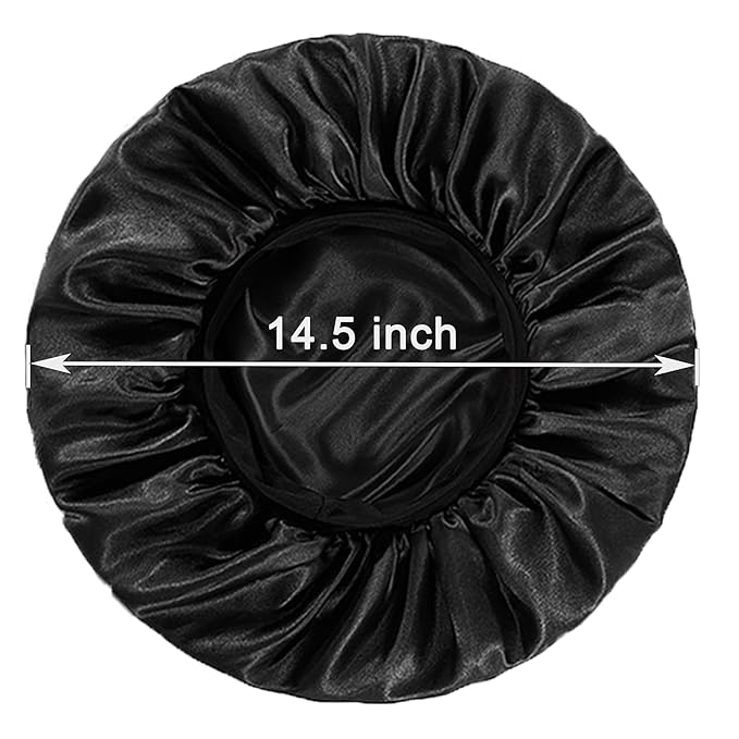 2pcs Bonnet for Men, Bonnets for Women, Satin Silk Hair Bonnet for Sleeping, Reversible Double Layer Wide Band Sleep Cap for Curly Hair Braids