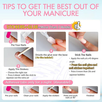 Yellow Press on Nails Long Square, KXAMELIE Medium Coffin Nails Press ons Long Glue on Nails Natural Thick Fake Long Nails Acrylic Nails Reusable 24 Fake Nails Solid Color False Nails for Women