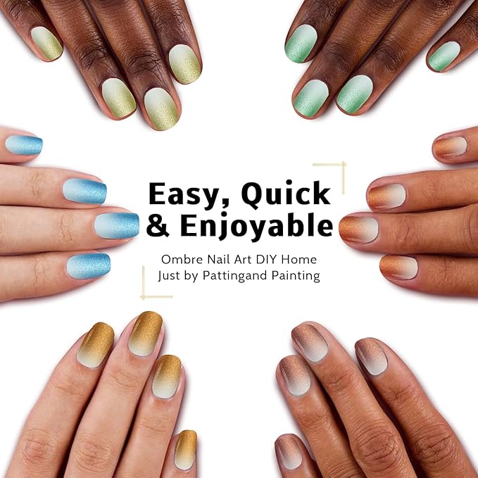 Sponge Pat Paint Nail Gel, 9 Colors Ombre Nails Gradient Gel Nail Blush Blooming Aura Nails Drawing Stripper Floral Painting Nail Art, No Wipe, UV/LED Curing (9 Colors M)