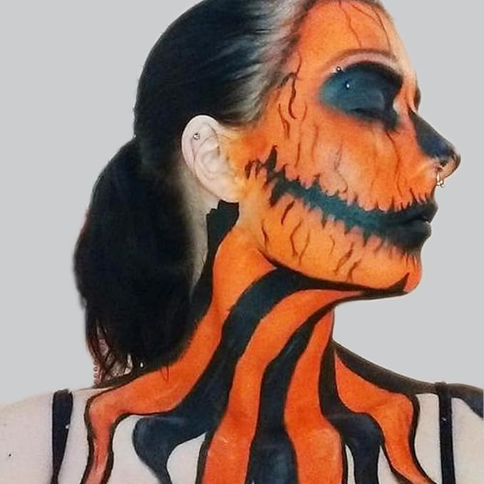 Mysense Orange Face Body Hair Paint Stick,Water Based Washable Temporary Hair Color,Non-toxic Cream Body Paint for Halloween Costume Pumpkin Cosplay Makeup,0.5oz