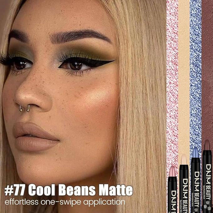 Black Cocoa Matte Cream Eye Shadow Stick Makeup for Women, Cocoa Matte Eyeliner Pencil Eyeshadow Brightener Stick for Eyes, Waterproof Eyeshadow Applicator Blendable sombras para ojos 77#