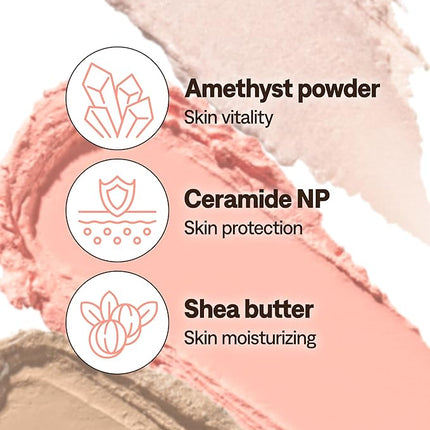 THESAEM Perfect Glam Stick Shading BR01 Brown Choux - Creamy Face Contour Taupe Brown - Ceramide, Shea Butter - Melting Cream Texture Natural Shadow Korean Makeup with Blending Puff, 0.2oz