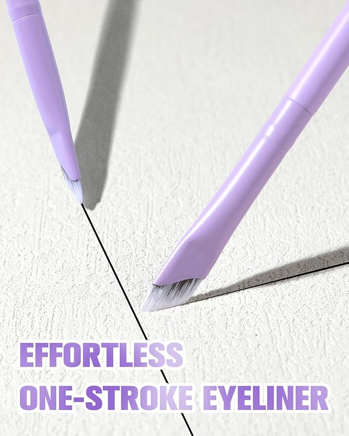 Eyeliner Brush, EIGSHOW Sickle Angled Gel Eyeliner Brush with Silver Ion Bristles, Ultra Thin Eye Makeup Brushes for Precise Eye Liner, Eyebrow (E865MP)