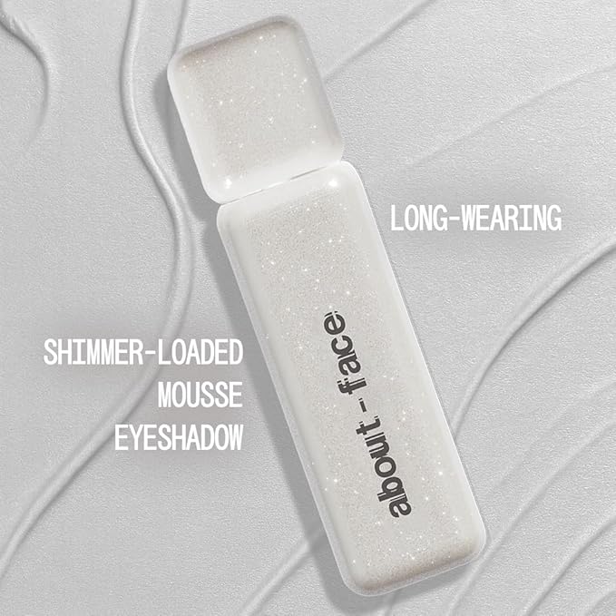 about-face Fractal Glitter Eye Paint Refract – Smudge-Proof, Long-Lasting Liquid Eyeshadow – Intense Sparkle with Mousse Texture – Vegan, Cruelty-Free – 0.13oz (Soft Silver)