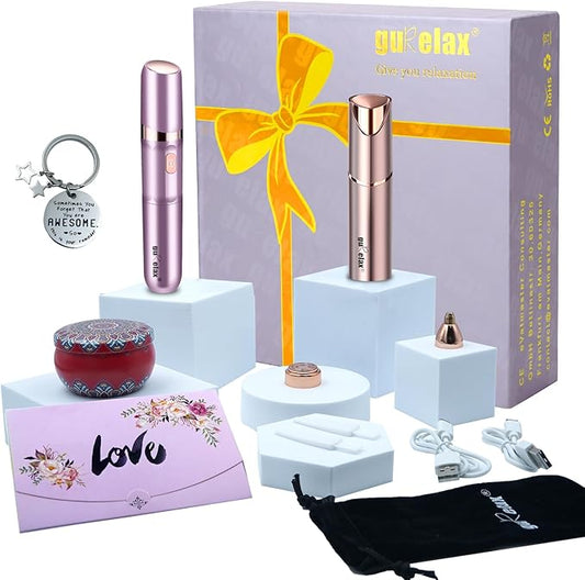 Facial Hair Remover for Women&Electric Beauty Epilator, Hair Removal Device Gift Set, Portable Epilation System, Painless Shaver for Face Chin Lip Body