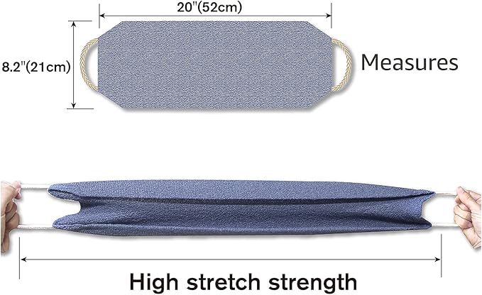 Evridwear Exfoliating Back Scrubber with Handles Two Sides for Body Shower Deep Cleans Skin Massages Invigorating Blood Circulation Men Women One Size (Back Scrubber)