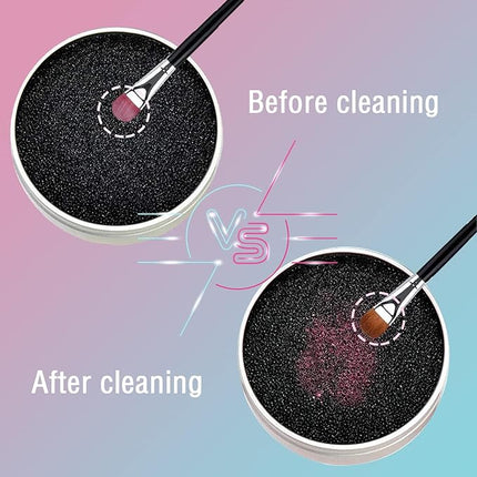 2 Pack Dry Makeup Brush Cleaner Sponge, Instantly Remove Eyeshadow Color from Brushes - No Water Needed, Quick Switch Color Tool for Daily Makeup