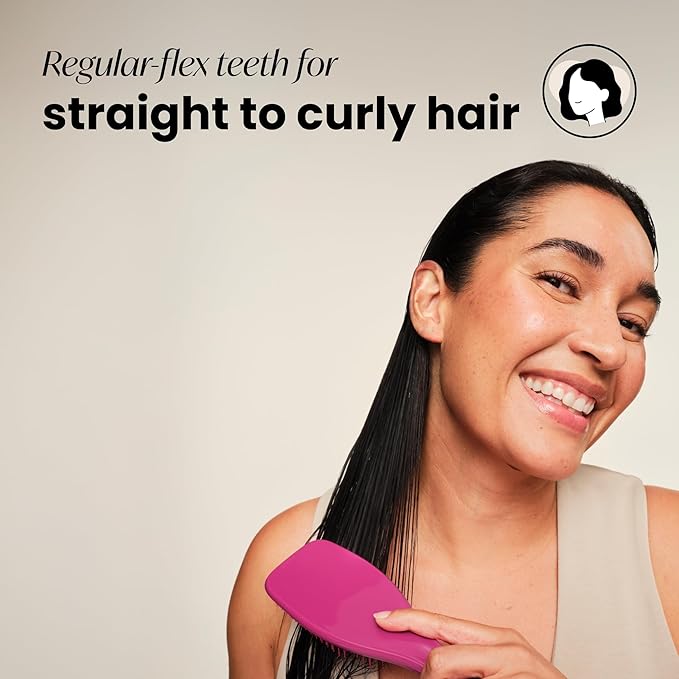 Tangle Teezer Ultimate Detangler Brush for Wet & Dry Hair, Eliminates Knots & Reduces Breakage for All Hair Types, Electric Raspberry