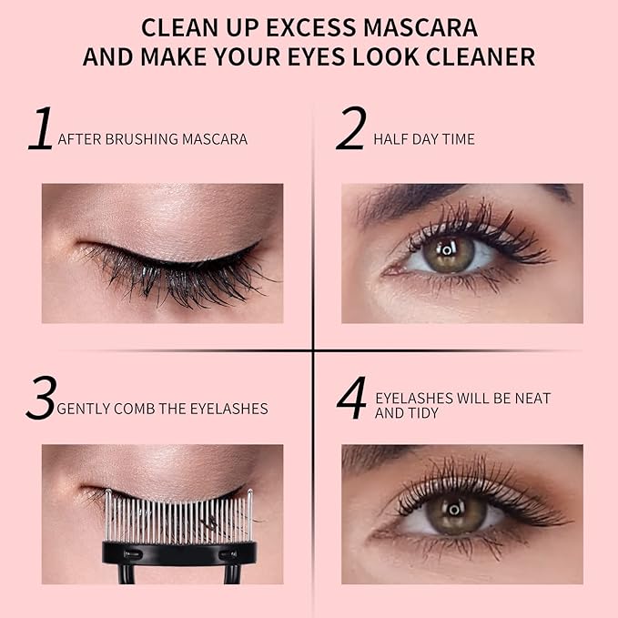 Docolor Eyelash Curler Kit, 4 in 1 Lash Curler Kit, eyelash comb eyelash extension tweezers eyebrow brush and comb with 6 Extra Replacement Refill Pads Eyelash Applicator Makeup Tool