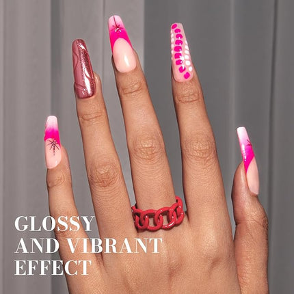 MelodySusie Neon Pink Gel Nail Polish,0.5fl oz Bright Pink Nails Soak Off UV LED Hot Pink Gel Polish Gift for Women Nail Art Manicure Salon DIY Nail Design Decoration at Home-027