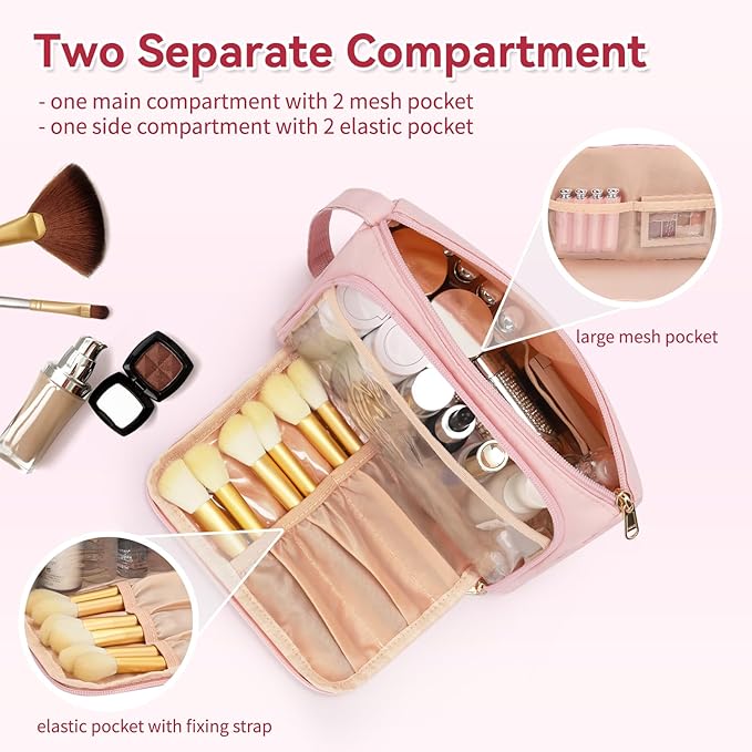 CUBETASTIC Small Makeup Bag, Makeup Pouch, Travel Cosmetic Organizer for Women