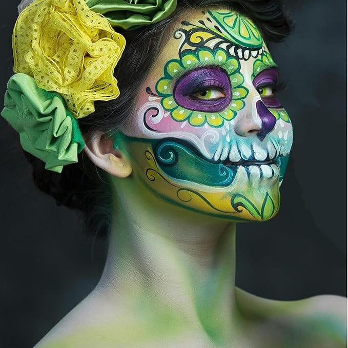 Go Ho Pastel Green Face Body Paint,Pastel Green Makeup Water Based Face Paint and Body Paint for Airbrush Makeup Special FX, Cosplay, and Halloween Make up