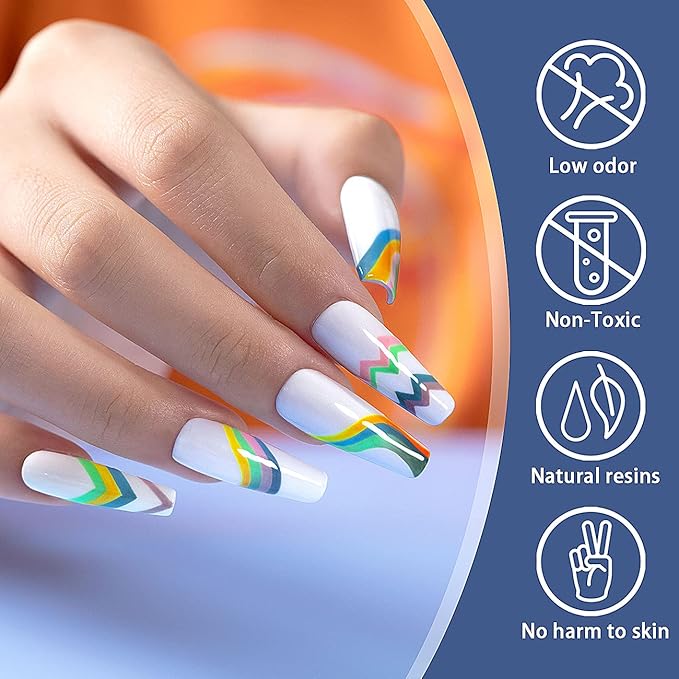 RARJSM Temperature Color Changing Painted Line Art Gel Nail Polish Set,12 Colors Mood Changing Gel Polish Pink Orange Red Blue Green Purple for Fall Winter Nail Art DIY Design Curing Required 8ml