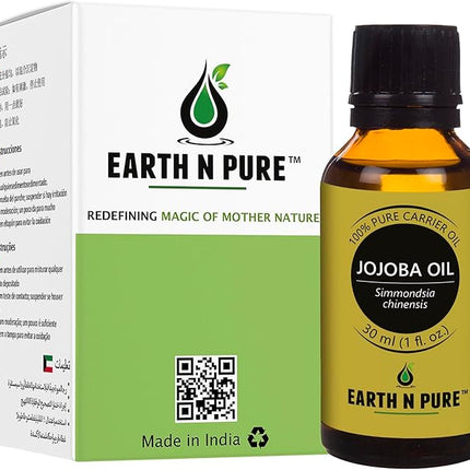 Earth N Pure Jojoba Oil Cold Pressed Natural and Therapeutic Grade for Skin & Hair 30 ml