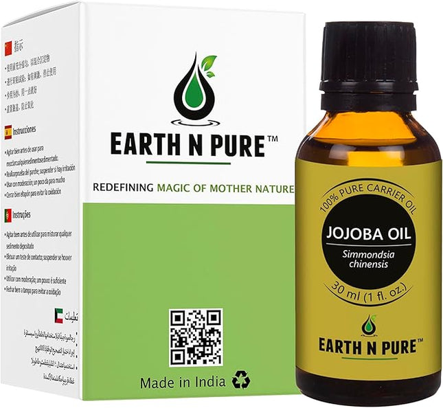 Earth N Pure Jojoba Oil Cold Pressed Natural and Therapeutic Grade for Skin & Hair 30 ml