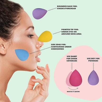 Earth & I 20 Piece Makeup Sponges for Face, Blender Sponge, Make Up Blender Sponges for Face, Foundation Applicator, Makeup Disposable Applicators, Cosmetic Sponges, Make Up Accessories