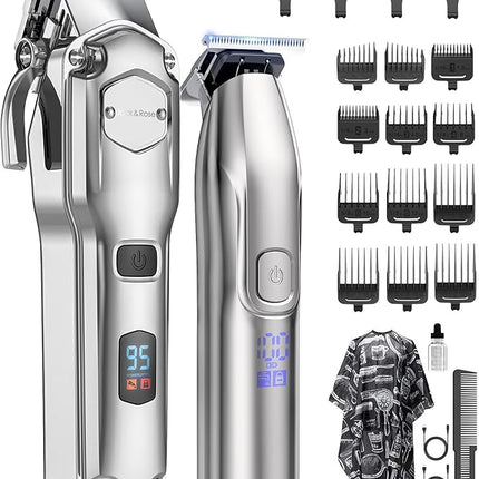 Jack & Rose Clippers and Trimmers Set, Cordless Hair Clippers for Men, Barber Clippers Set